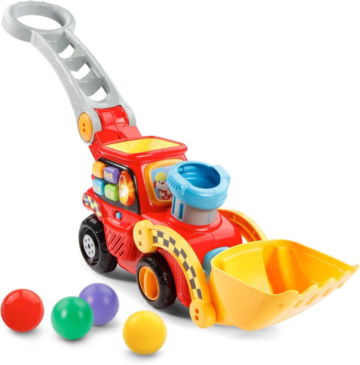 Pop-A-Balls Push and Pop Bulldozer, Yellow